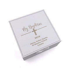 Personalised My Baptism White Wooden Keepsake Box Gift CG1309-18 - ukgiftstoreonline