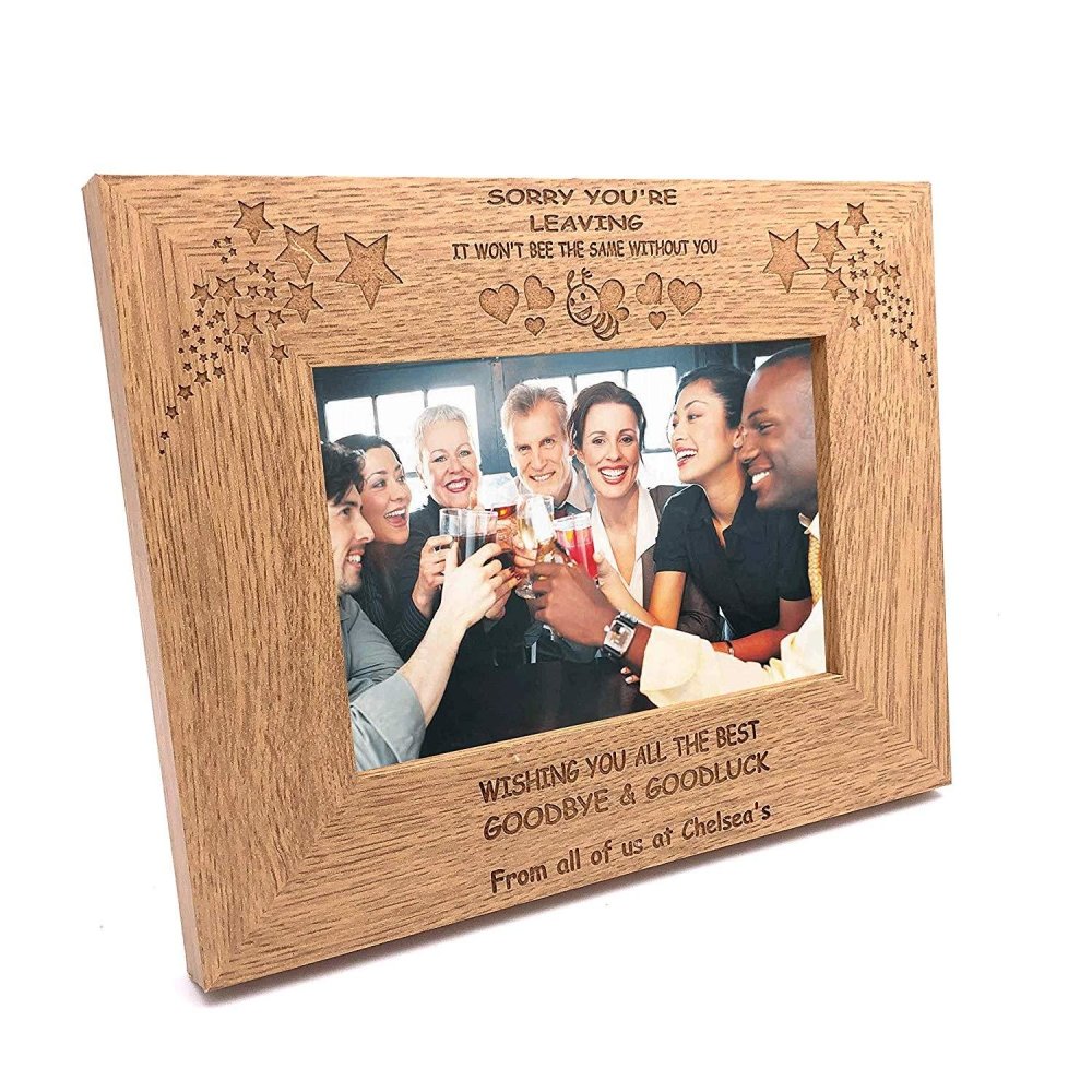 Personalised Sorry You're Leaving Work Colleague Wooden finish Photo Frame - ukgiftstoreonline