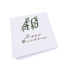 Personalised 40th Birthday Green Leaf Design Gift Photo Album