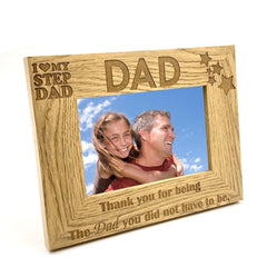 ukgiftstoreonline I Love My Stepdad Wooden Photo Frame Gift - ukgiftstoreonline