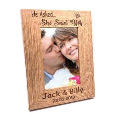 ukgiftstoreonline Personalised Engagement Gift Memories Portrait Photo Frame Gift (5 x 7 Inch) - ukgiftstoreonline