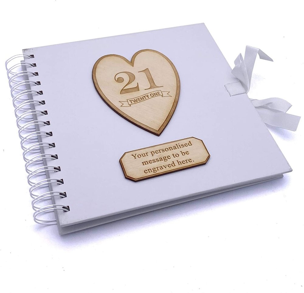 Personalised 21st Birthday White Scrapbook, Guest Book Or Photo