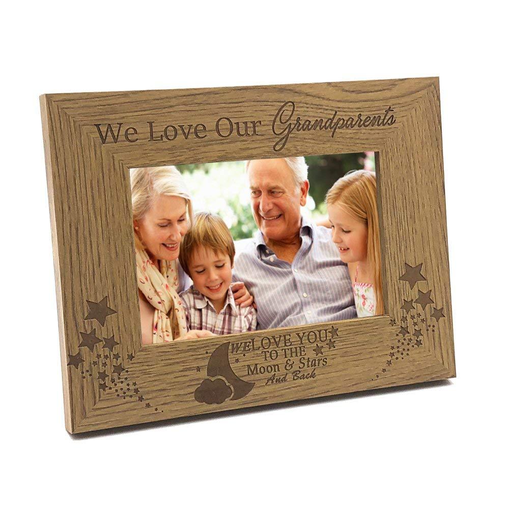 We Love Our Grandparents To The Moon and Back Wooden Photo Frame Gift - ukgiftstoreonline